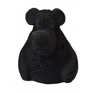 Керамика Щипановых SM02 Свистулька маленькая Медведь, черная.