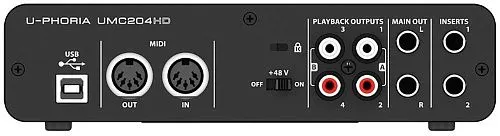 Behringer UMC204HD Внешний звукозаписывающий интерфейс.