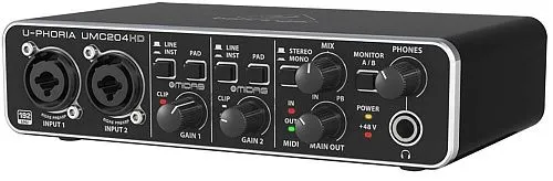 Behringer UMC204HD Внешний звукозаписывающий интерфейс.